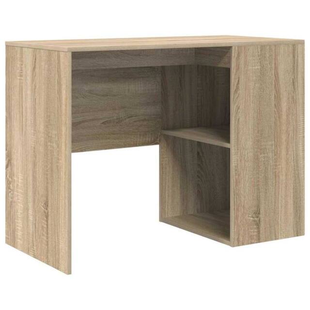 Berkfield Home Writing Desk Sonoma oak Particle board Small Sonoma Oak Desk in Light Tan - image 1