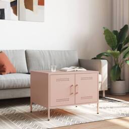 Berkfield Home Coffee Table Pink 68x50x50.5 cm Steel - thumbnail 1