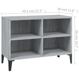 Berkfield Home TV Cabinet with Metal Legs Grey Sonoma 69.5x30x50 cm - thumbnail 6