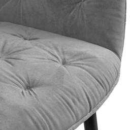 More4Homes Arlo White Marble Top W Black Leg + Anika Velvet Dining Chair Set Of 4 in Grey - thumbnail 4