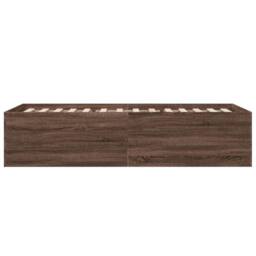 Berkfield Home Modern Bed Frame without Mattress Brown Oak 75x190 cm Small Single - thumbnail 5