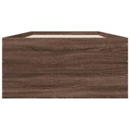Berkfield Home Modern Bed Frame without Mattress Brown Oak 75x190 cm Small Single - thumbnail 4