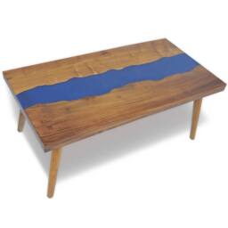 Berkfield Home Coffee Table Teak Resin 100x50x40 cm in Brown - Size: 100 x 50 x 40 cm