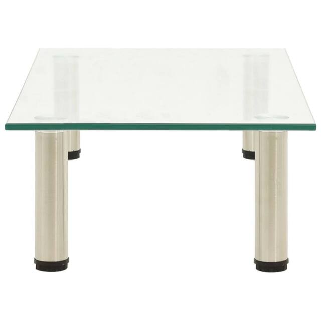 Berkfield Home TV Stand Transparent 60x35x17 cm Tempered Glass in Clear - Size: 60 x 35 x 17 cm - image 1