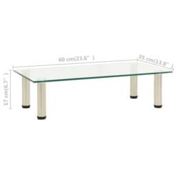 Berkfield Home TV Stand Transparent 60x35x17 cm Tempered Glass in Clear - Size: 60 x 35 x 17 cm - thumbnail 5