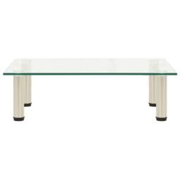 Berkfield Home TV Stand Transparent 60x35x17 cm Tempered Glass in Clear - Size: 60 x 35 x 17 cm - thumbnail 3