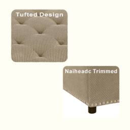 STILVORA Square Storage Ottoman with Hidden Storage, Beige - thumbnail 6