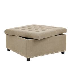 STILVORA Square Storage Ottoman with Hidden Storage, Beige - thumbnail 8