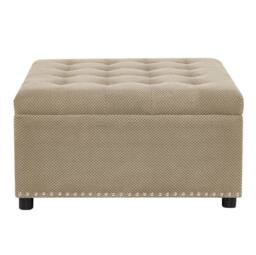STILVORA Square Storage Ottoman with Hidden Storage, Beige - thumbnail 7