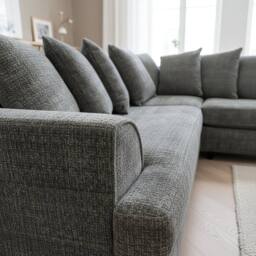 Abakus Direct Ferguson Chenille Corner Sofa with Deep Seats & Angular Arms in Charcoal - thumbnail 4