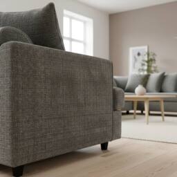 Abakus Direct Ferguson Chenille Corner Sofa with Deep Seats & Angular Arms in Charcoal - thumbnail 8