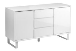 Orsina Contemporary White High Gloss Sideboard - Gloss Finish TV Cabinet For Livingroom - Functional TV Unit