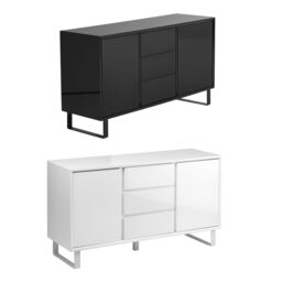 Orsina Contemporary White High Gloss Sideboard - Gloss Finish TV Cabinet For Livingroom - Functional TV Unit - thumbnail 2