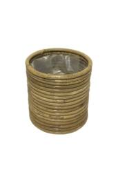 KDMD Hortus Round Stripe Pot 14cm H in Light Brown - thumbnail 2