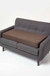 Homescapes Suede Orthopaedic Foam 2 Seater Booster Cushion in Chocolate