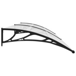 Berkfield Home Door Canopy Black & Transparent 300x80 cm PC - thumbnail 3