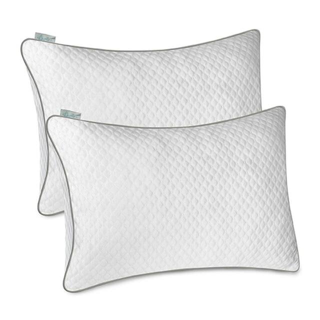 Aamira Cooling Memory Foam Pillow 70×45cm Orthopaedic 2 Pack in White - image 1