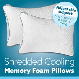 Aamira Cooling Memory Foam Pillow 70×45cm Orthopaedic 2 Pack in White - thumbnail 9