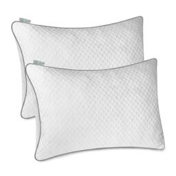 Aamira Cooling Memory Foam Pillow 70×45cm Orthopaedic 2 Pack in White - thumbnail 1