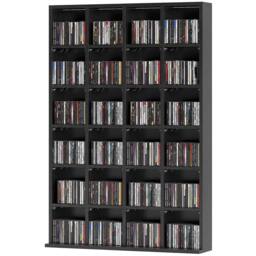 STILVORA CD Storage Unit with Adjustable Shelves in Black - thumbnail 5