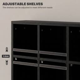STILVORA CD Storage Unit with Adjustable Shelves in Black - thumbnail 7