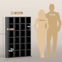STILVORA CD Storage Unit with Adjustable Shelves in Black - thumbnail 4