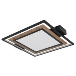 Netlighting Gabaldo Integrated LED Semi Flush Ceiling Light Matt Black LED 3000K - thumbnail 2