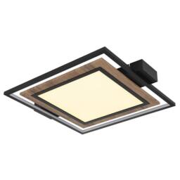Netlighting Gabaldo Integrated LED Semi Flush Ceiling Light Matt Black LED 3000K - thumbnail 5