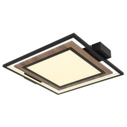 Netlighting Gabaldo Integrated LED Semi Flush Ceiling Light Matt Black LED 3000K
