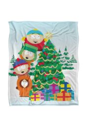 South Park The Boys Decorating Tree Silky Touch Super Soft Throw Blanket 152 X 127 cm in White - thumbnail 1