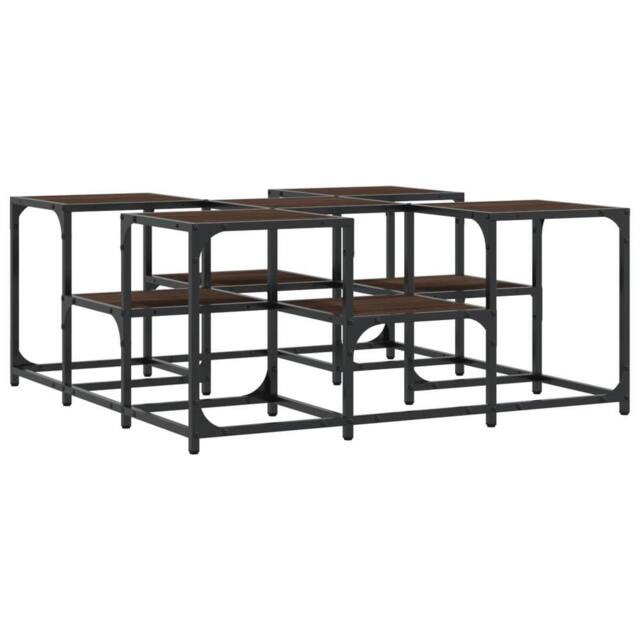 Berkfield Home Coffee Table Brown Oak 91x91x40 cm Engineered Wood - Size: 91 x 91 x 40 cm - image 1