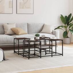 Berkfield Home Coffee Table Brown Oak 91x91x40 cm Engineered Wood - Size: 91 x 91 x 40 cm - thumbnail 3
