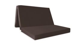 Rest Relax Badenia Double Folding Z Bed Futon Mattress with Protective Travel Cover in Chocolate - Size: Small Double - thumbnail 1