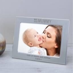 Uniqueful Women's Personalised ME & MUMMY Silver Plated Frame 7x5 Mothers Day - thumbnail 3