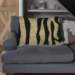 Benjamin Tate Design Golden Zebra Blanket in Natural - Size: 120 cm x 150 cm - thumbnail 2