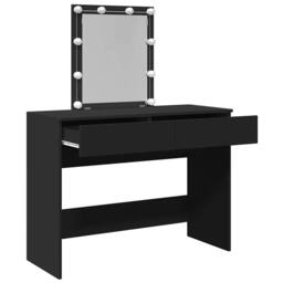 Berkfield Home Beautiful Dressing Table with LED Black 100x40x130 cm - Size: 100 x 40 x 130 cm - thumbnail 9