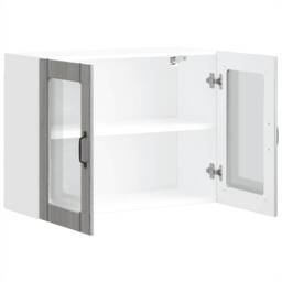 Berkfield Home Kitchen Wall Cabinet with Glass Door Lucca Grey Sonoma Engineered Wood - thumbnail 7