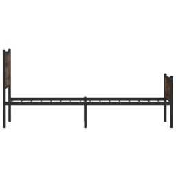 Berkfield Home Metal Bed Frame without Mattress Smoked Oak 75x190 cm Small Single in Brown - thumbnail 6