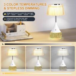 Harper Living RGB Table Lamp, Water Base 7-Colour Changing, Touch Control, Pleated in White - thumbnail 7