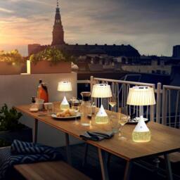 Harper Living RGB Table Lamp, Water Base 7-Colour Changing, Touch Control, Pleated in White - thumbnail 5