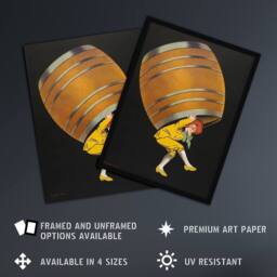 "Artery8 Cognac Pellisson Advert Vintage Wall Art Print Cappiello in Black - Size: W24"" x H32""" - thumbnail 2