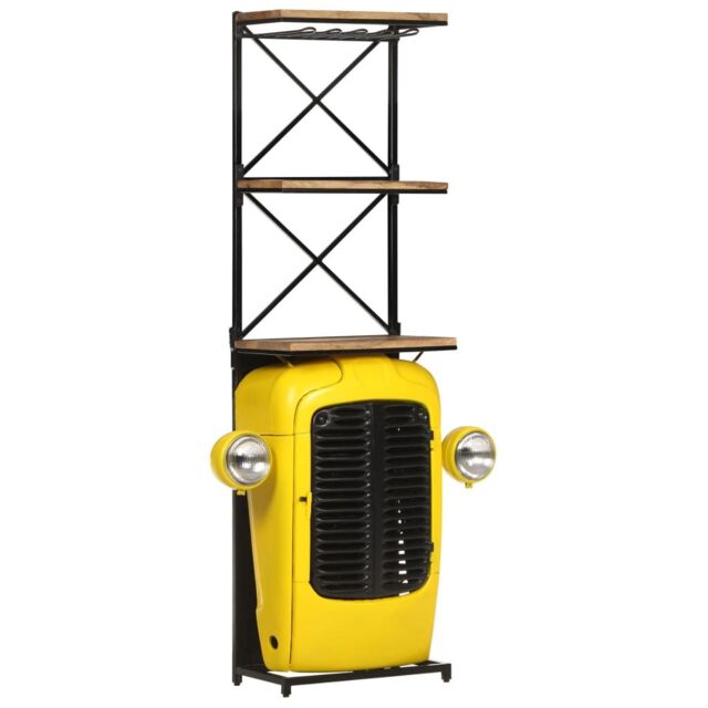 Berkfield Home Tractor Wine Cabinet Yellow 49x31x172 cm Solid Mango Wood - Size: 49 x 31 x 172 cm - image 1