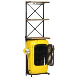 Berkfield Home Tractor Wine Cabinet Yellow 49x31x172 cm Solid Mango Wood - Size: 49 x 31 x 172 cm - thumbnail 2