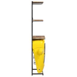 Berkfield Home Tractor Wine Cabinet Yellow 49x31x172 cm Solid Mango Wood - Size: 49 x 31 x 172 cm - thumbnail 4