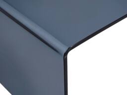 Vente-unique Curved Smoked Tempered Glass Coffee Table - Black - ALONZO in Clear - thumbnail 7