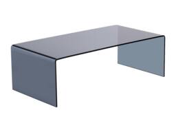 Vente-unique Curved Smoked Tempered Glass Coffee Table - Black - ALONZO in Clear - thumbnail 6
