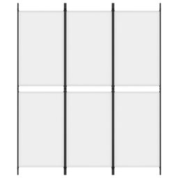 Berkfield Home 3-Panel Room Divider White 150x180 cm Fabric - thumbnail 3