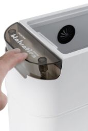Living and Home Slim Press-type Rubbish Bin Trash Can with Lid Kitchen Bathroom Dustbin in White - thumbnail 8
