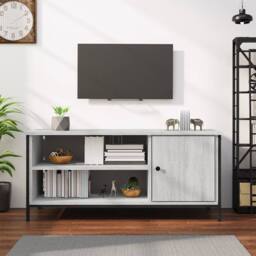 Berkfield Home TV Cabinet Grey Sonoma 100x40x45 cm Engineered Wood - Size: 100 x 40 x 45 cm - thumbnail 2