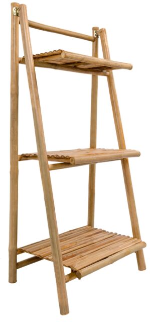 Nordlys Solid Bamboo Wood 3-Tier Storage Shelf in Brown - image 1
